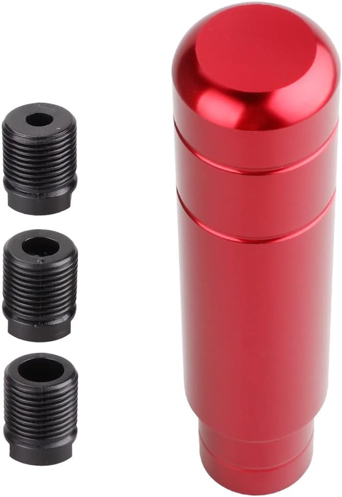 BARTOO Aluminum Alloy Heavy Weighted Shifter Knob, 5" Auto Gear Shift Knob, Car Gear Lever Stick Shifter Handle,with 3 Threaded Adapters M8 M10 M12,Fit Most Automatic Manual Vehicle(Red) - Image 3